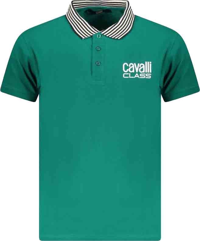 Cavalli Class Black Cotton Men T-Shirt Zwart