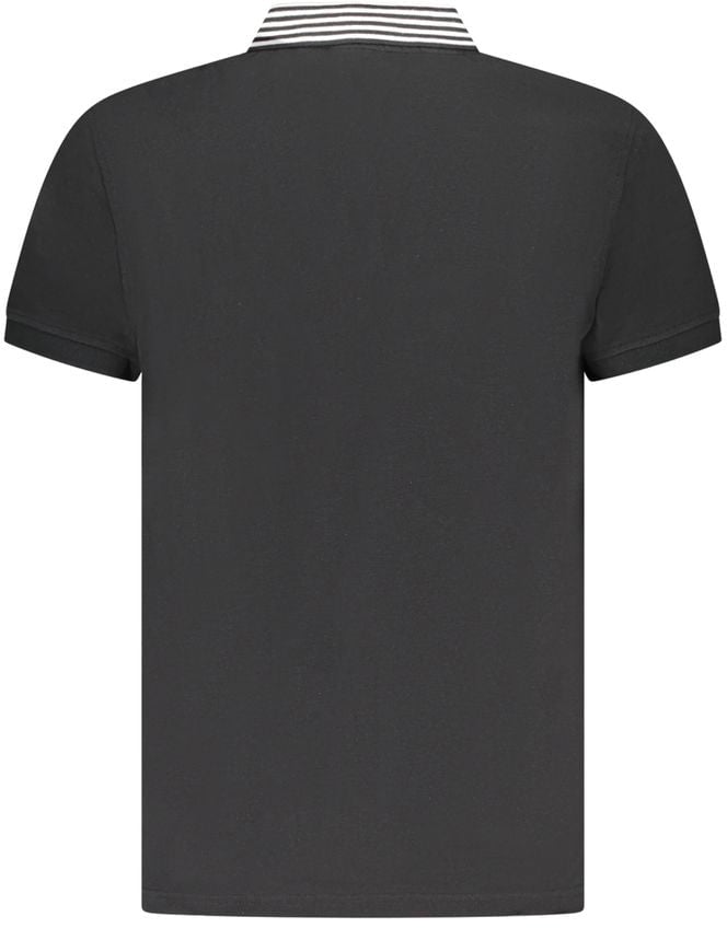 Cavalli Class Black Cotton Men Polo Shirt Zwart
