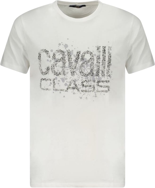 Cavalli Class Bianco Cotton Men T-Shirt Wit