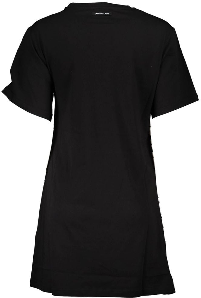 Cavalli Class Black Cotton Women Dress Zwart