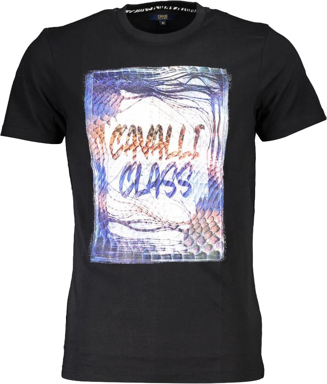 Cavalli Class Black Cotton Men's T-Shirt Zwart
