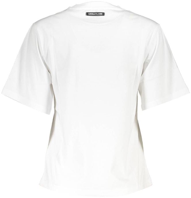 Cavalli Class Bianco Cotton Women T-Shirt Grijs