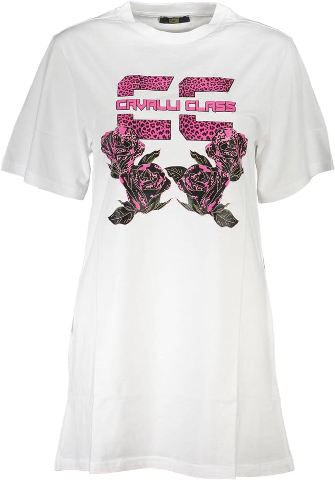 Cavalli Class White Cotton Women's Dress Wit