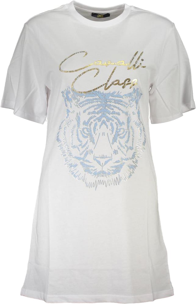 Cavalli Class Bianco Cotton Women T-Shirt Wit
