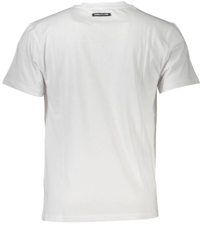 Cavalli Class White Cotton Men T-Shirt Wit