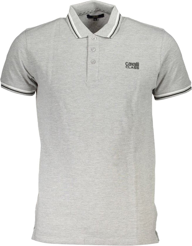 Cavalli Class Grigio Cotton Men Polo Grijs