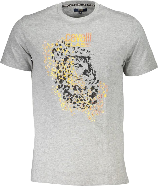 Cavalli Class Grigio Cotton Men's T-Shirt Grijs