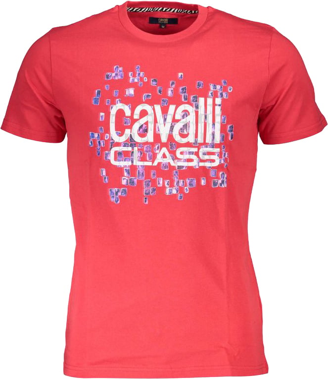 Cavalli Class Rosso Cotton Men's T-Shirt Rood