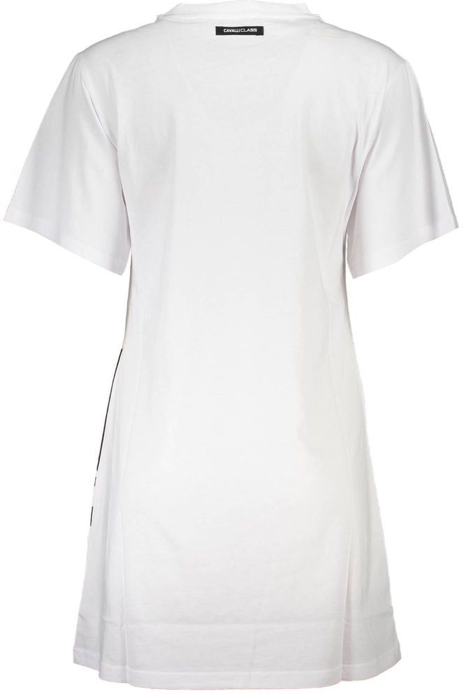 Cavalli Class White Cotton Women Dress Wit