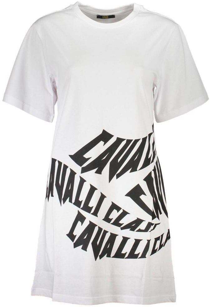 Cavalli Class White Cotton Women Dress Wit