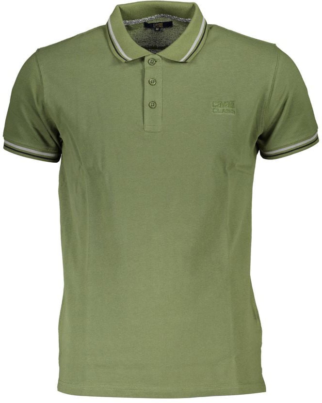 Cavalli Class Verde Cotton Men Polo Groen