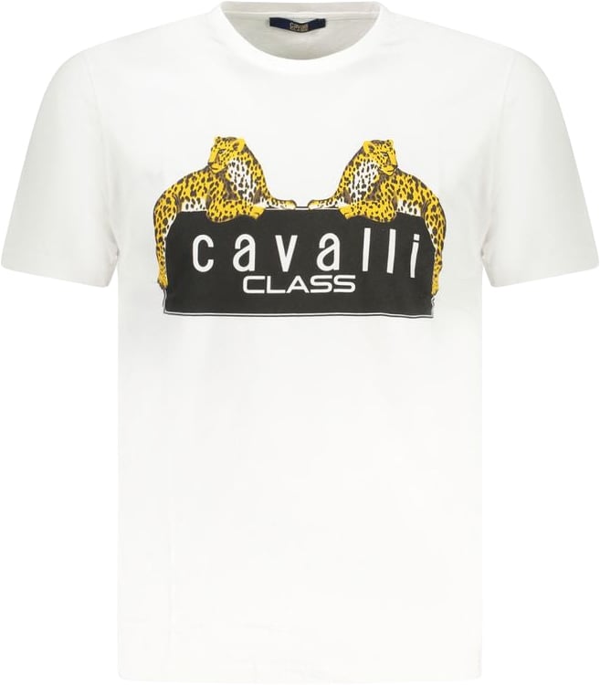 Cavalli Class White Cotton Men's T-Shirt Wit