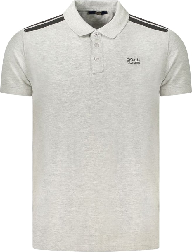 Cavalli Class Grigio Cotton Men's Polo Shirt Grijs