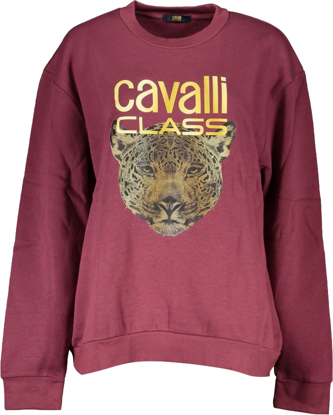 Cavalli Class Purple Cotton Women Sweater Paars