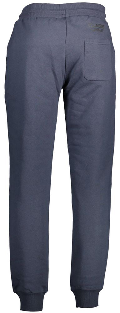 Cavalli Class Blu Cotton Men's Trackpant Blauw