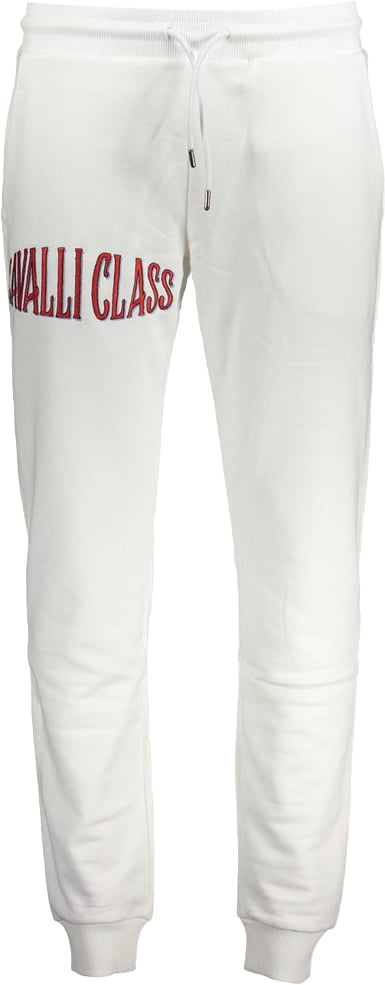 Cavalli Class Bianco Cotton Men's Sweatpant Wit