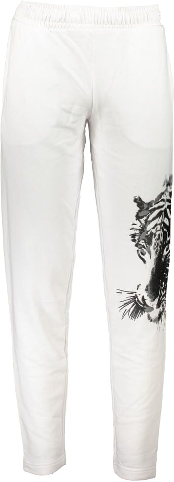 Cavalli Class Bianco Cotton Men's Track Pant Wit