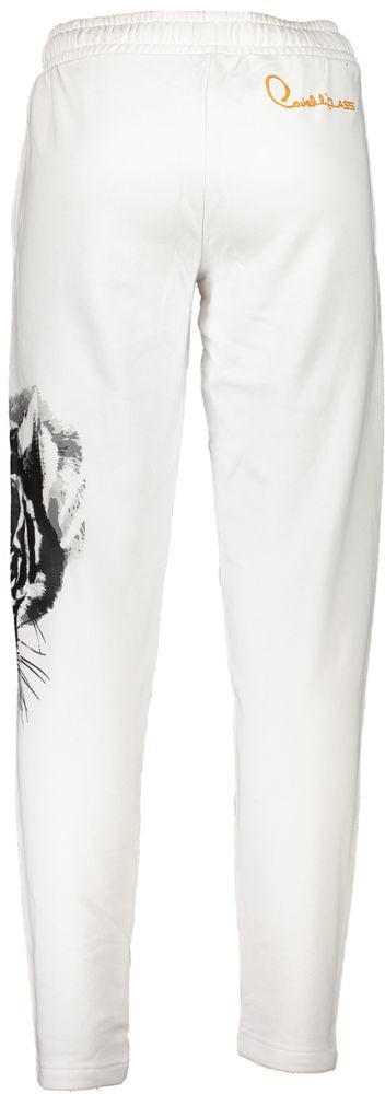 Cavalli Class Bianco Cotton Men's Track Pant Wit