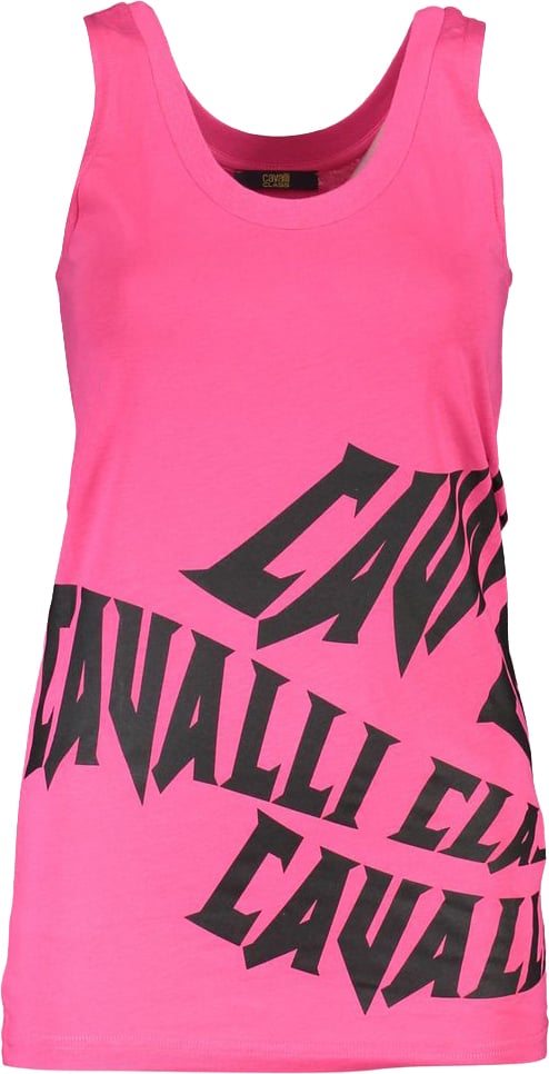 Cavalli Class Rosa Cotton Woman Tank Top Roze