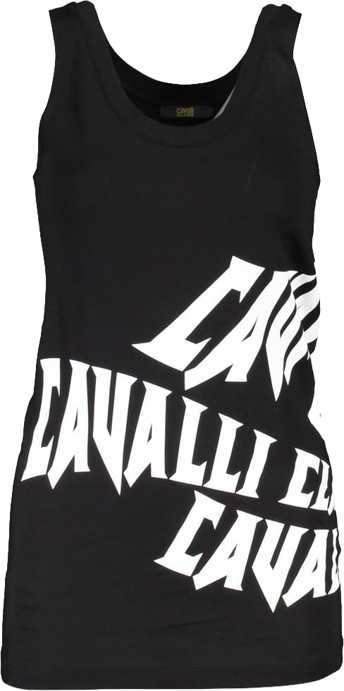 Cavalli Class Black Cotton Women Tank Top Zwart