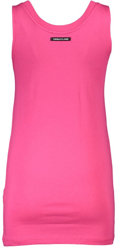 Cavalli Class Rosa Cotton Women Tank Top Roze
