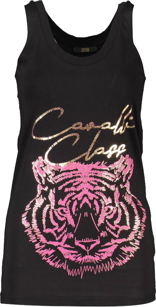 Cavalli Class Black Cotton Women's Tank Top Zwart