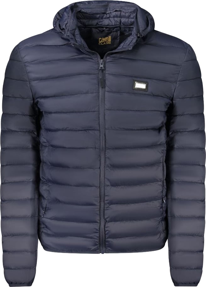 Cavalli Class Blu Polyester Men Jacket Blauw