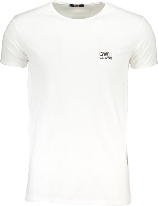 Cavalli Class Bianco Cotton Men T-Shirt Wit