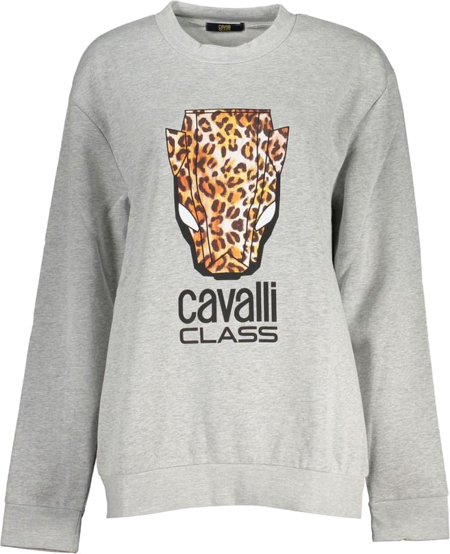 Cavalli Class Grigio Polyester Women Sweatshirt Grijs