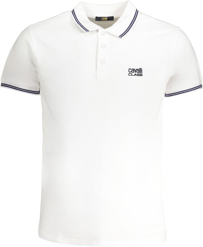 Cavalli Class Bianco Cotton Men Polo Wit