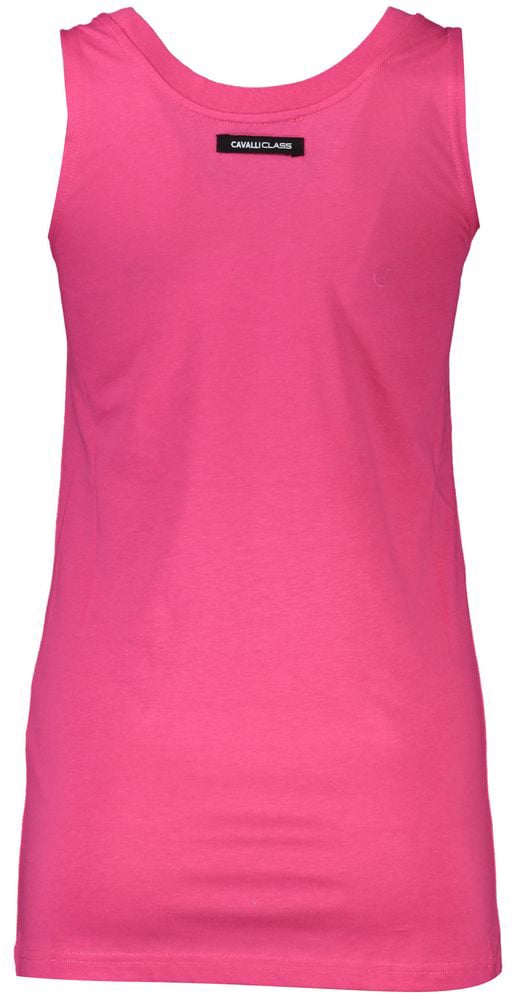 Cavalli Class Rosa Cotton Female Tank Top Roze