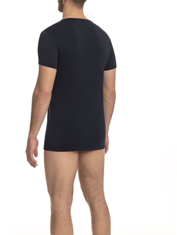Cavalli Class Blue Cotton Men T-Shirt Blauw
