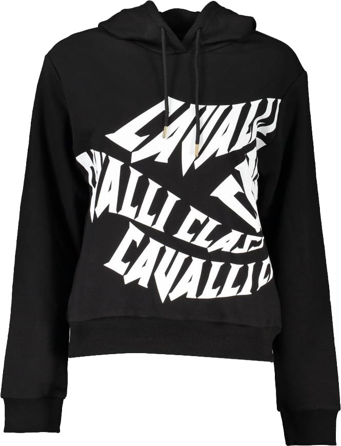 Cavalli Class Black Cotton Women Sweatshirt Zwart
