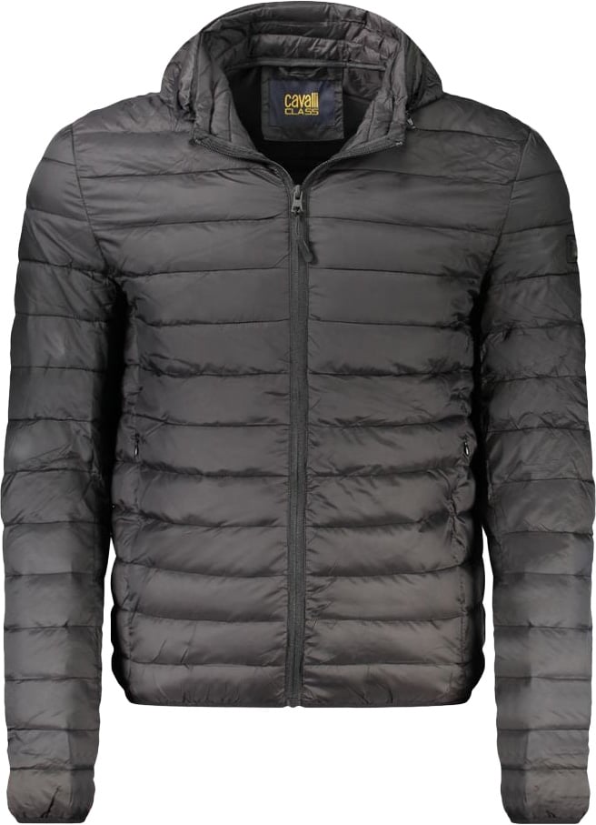 Cavalli Class Black Polyester Jackets & Coat Zwart