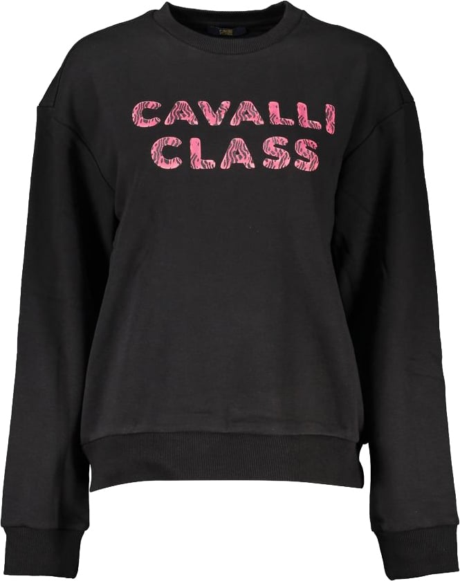 Cavalli Class Black Cotton Women Sweater Zwart