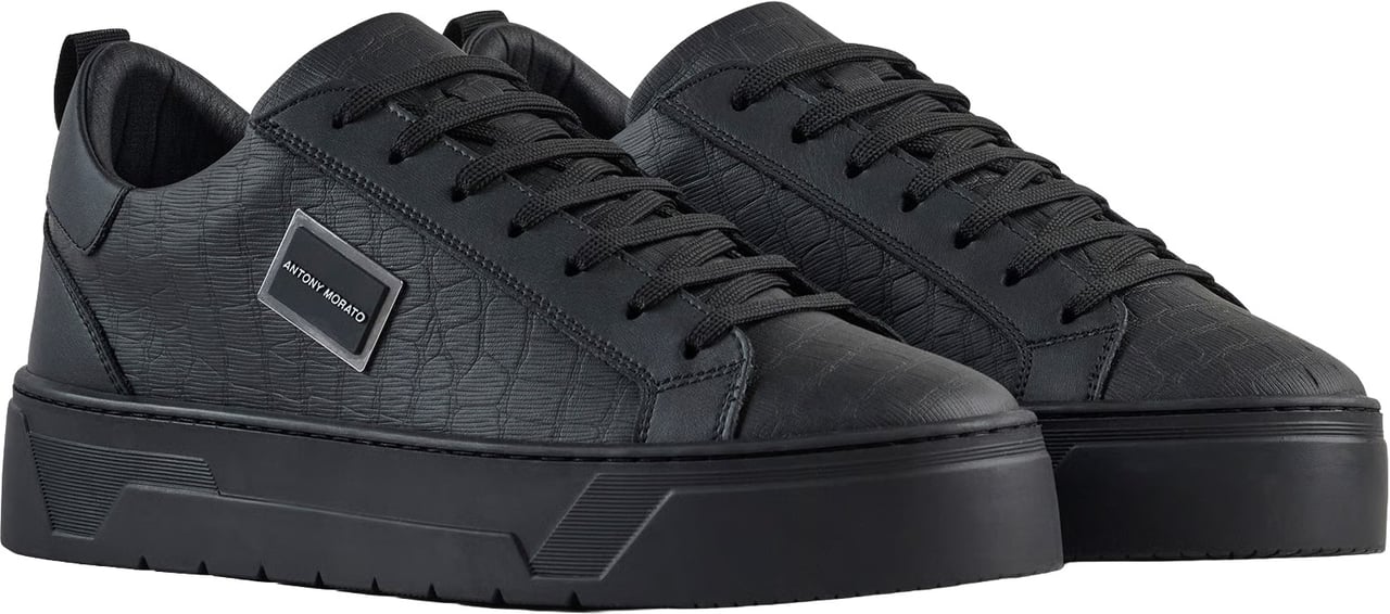 Antony Morato SNEAKER METAL BOLD.3D LOGO.INLAID PLATFORM SOLE Zwart