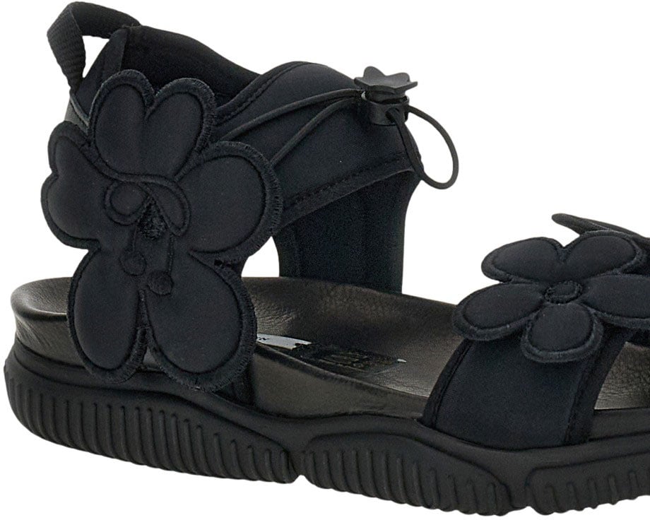 Cecilie Bahnsen Cilla Neoprene Leather Sandals Zwart