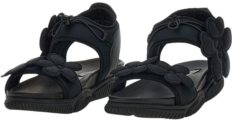 Cecilie Bahnsen Cilla Neoprene Leather Sandals Zwart