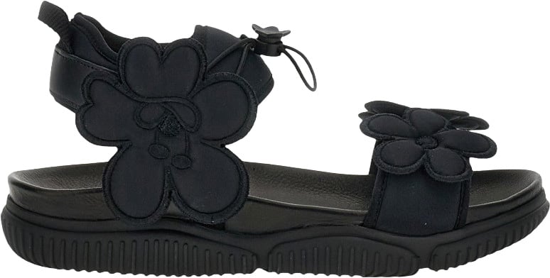 Cecilie Bahnsen Cilla Neoprene Leather Sandals Zwart