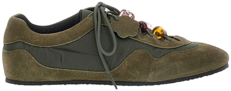 Cecilie Bahnsen Blaise Sneakers Suede Nylon Groen