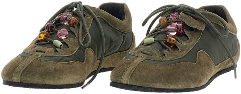 Cecilie Bahnsen Blaise Sneakers Suede Nylon Groen