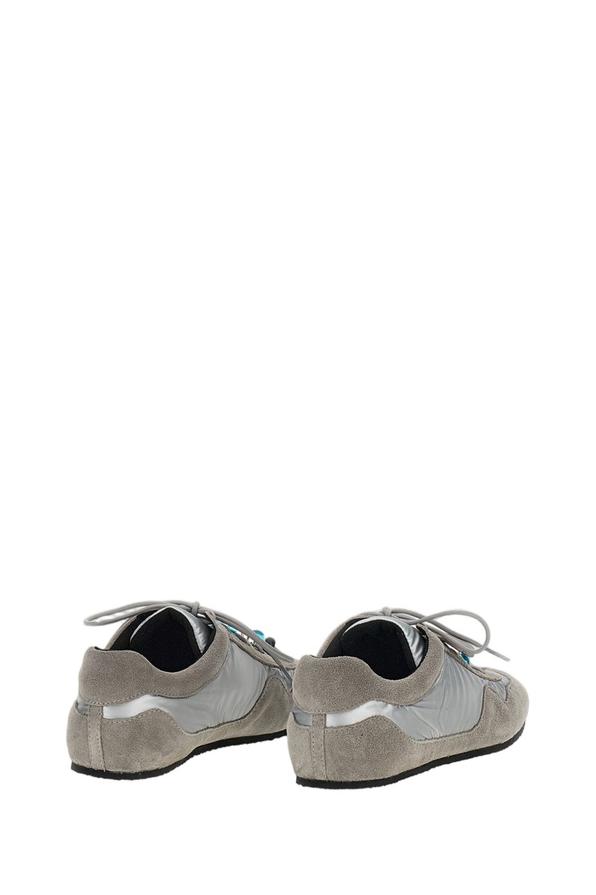 Cecilie Bahnsen Low-top Paneled Sneakers with Decorative Beaded Laces Grijs