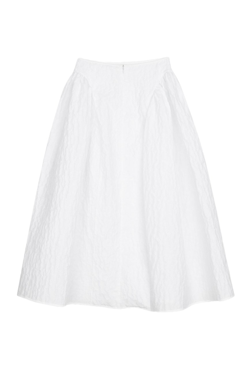 Cecilie Bahnsen Cloqué Fabric Skirt with Structured Volume and Side Panels Wit