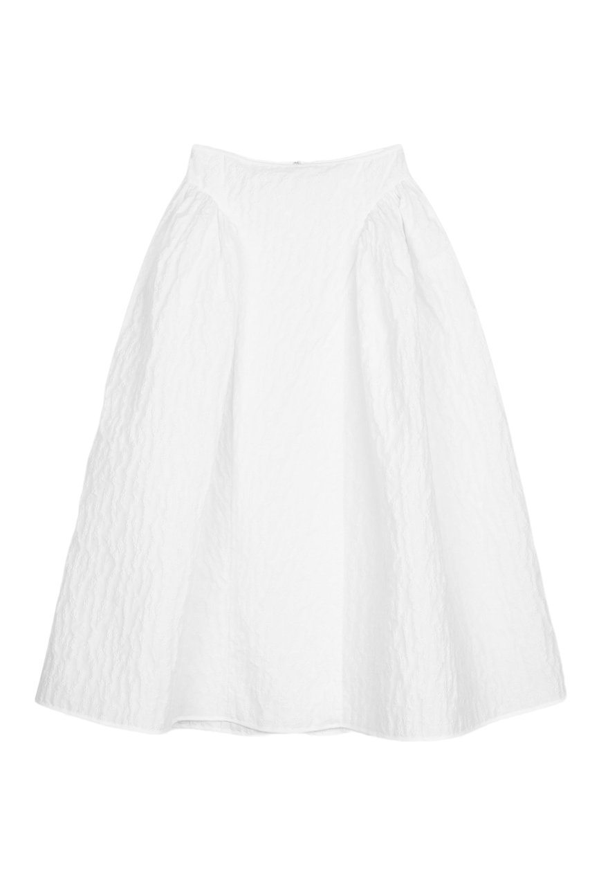 Cecilie Bahnsen Cloqué Fabric Skirt with Structured Volume and Side Panels Wit
