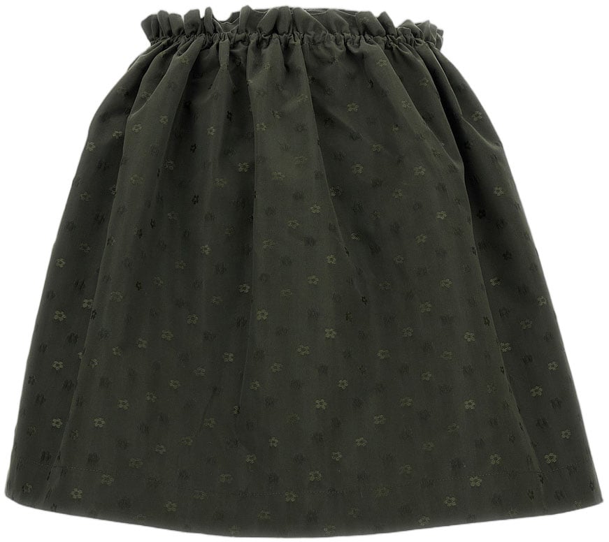Cecilie Bahnsen Iris Jacquard Skirt with Flared Silhouette and Concealed Pockets Groen