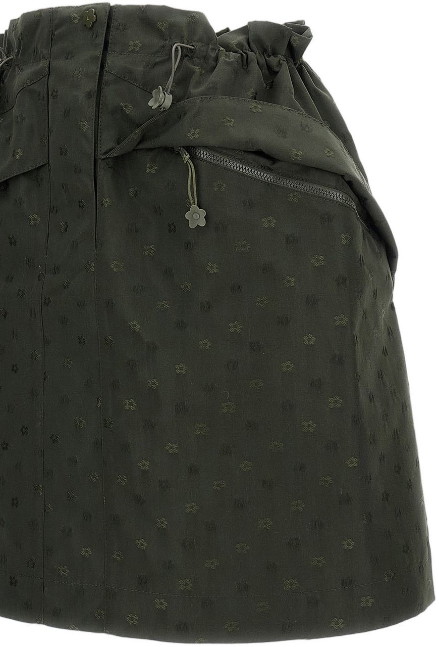 Cecilie Bahnsen Iris Jacquard Skirt with Flared Silhouette and Concealed Pockets Groen