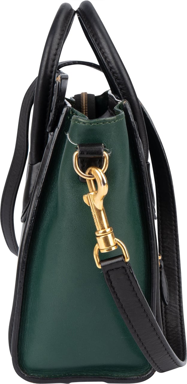 Celine Celine Bicolor Leather Luggage Handbag Groen