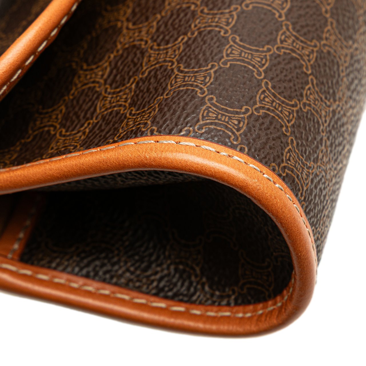 Celine Macadam Coated Canvas Clutch Bruin