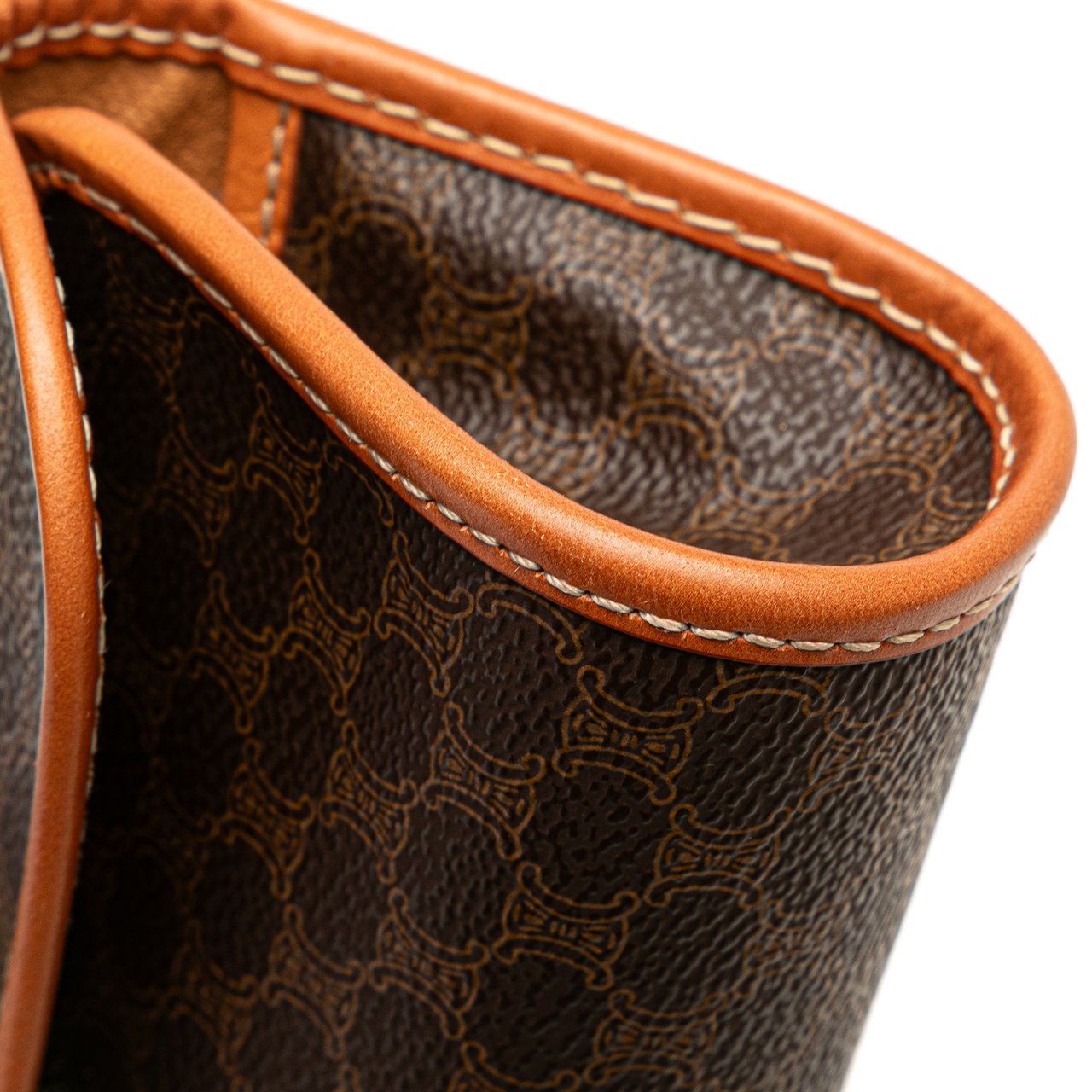 Celine Macadam Coated Canvas Clutch Bruin
