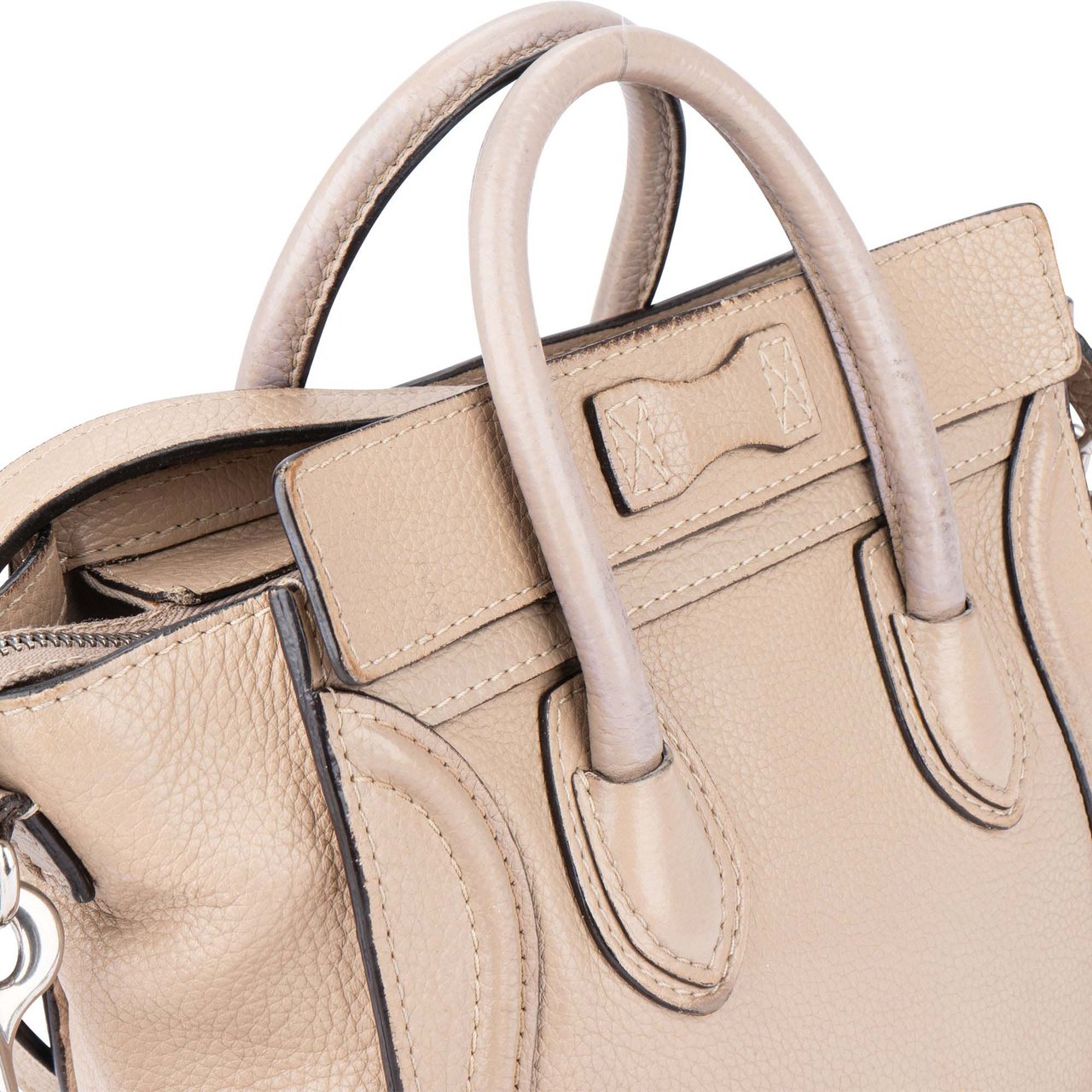 Celine Celine Leather Luggage Handbag Beige
